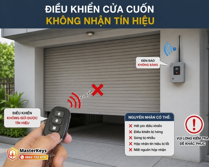 Điều Khiển Cửa Cuốn Không Nhận Tín Hiệu |5 Nguyên Nhân Và Cách Sửa